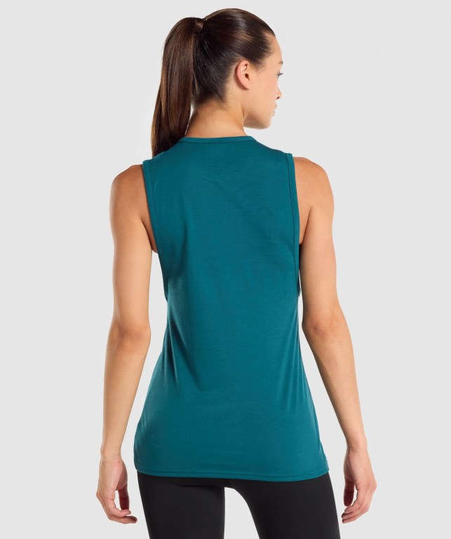 Gymshark Training Drop Arm Women's Tank Tops Turquoise | UAE-07DLCQ