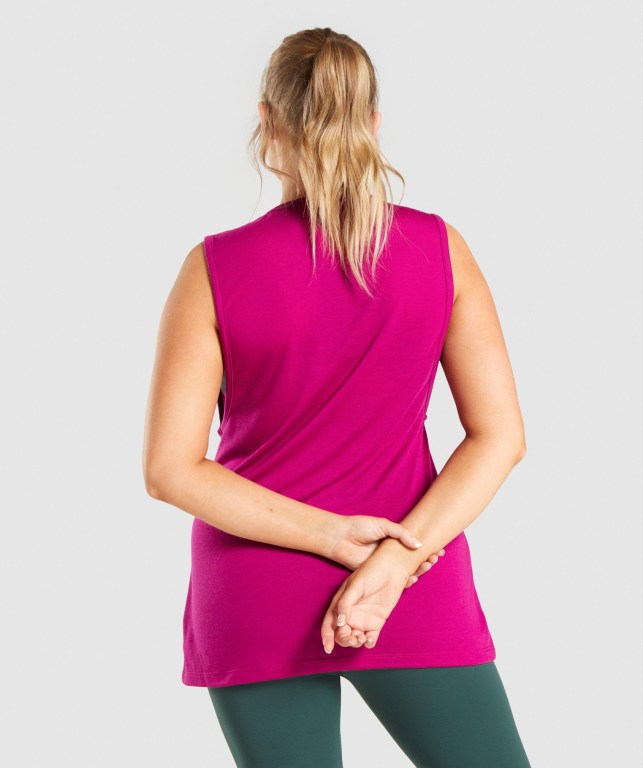 Gymshark Training Drop Arm Women's Tank Tops Pink | UAE-61ECDW