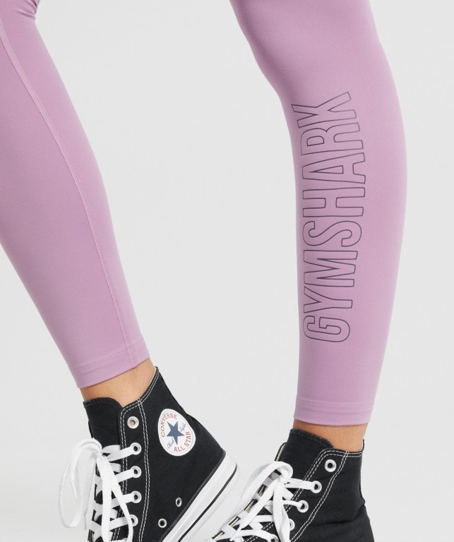 Gymshark Training Graphic High Waisted Women's Leggings Purple | UAE-02SLPG