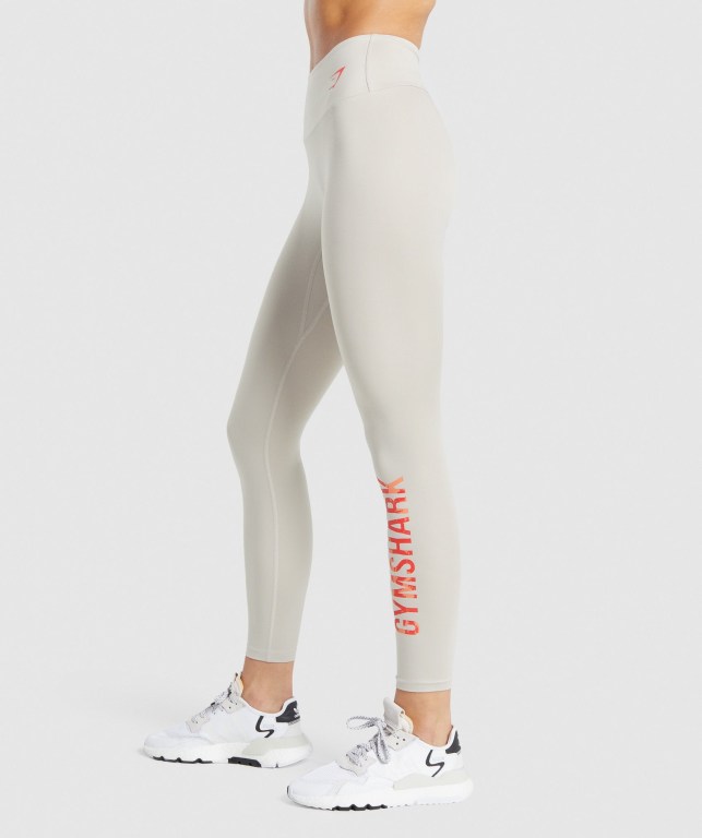 Gymshark Training Graphic High Waisted Women's Leggings Grey | UAE-31CAXN