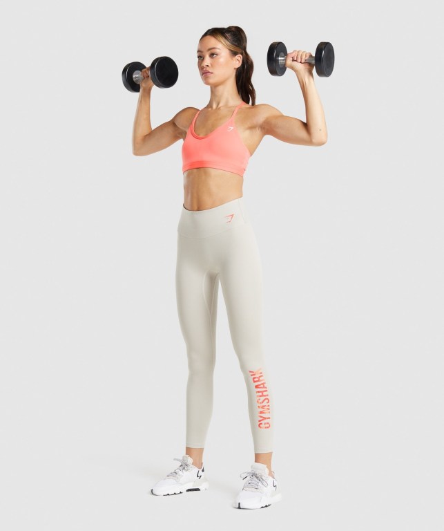 Gymshark Training Graphic High Waisted Women's Leggings Grey | UAE-31CAXN