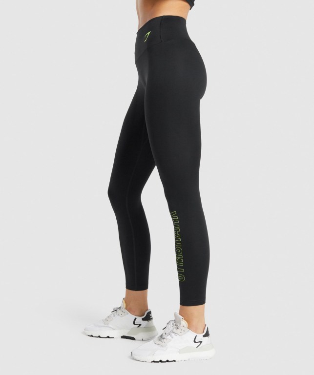 Gymshark Training Graphic High Waisted Women's Leggings Black | UAE-85LYHS