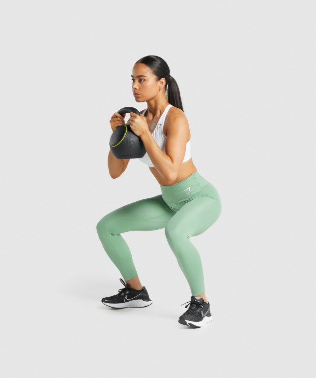 Gymshark Training High Waisted Women's Leggings Green | UAE-47XBEK