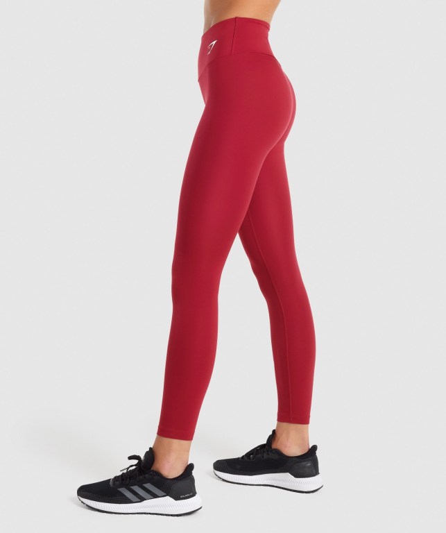 Gymshark Training High Waisted Women's Leggings Burgundy | UAE-76PGAZ