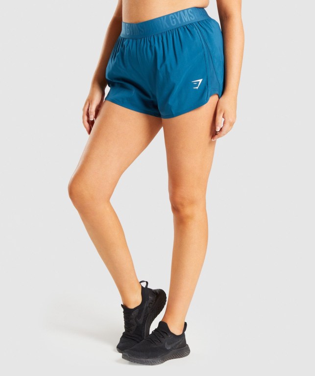 Gymshark Training Loose Fit Women's Shorts Turquoise | UAE-42IKGD