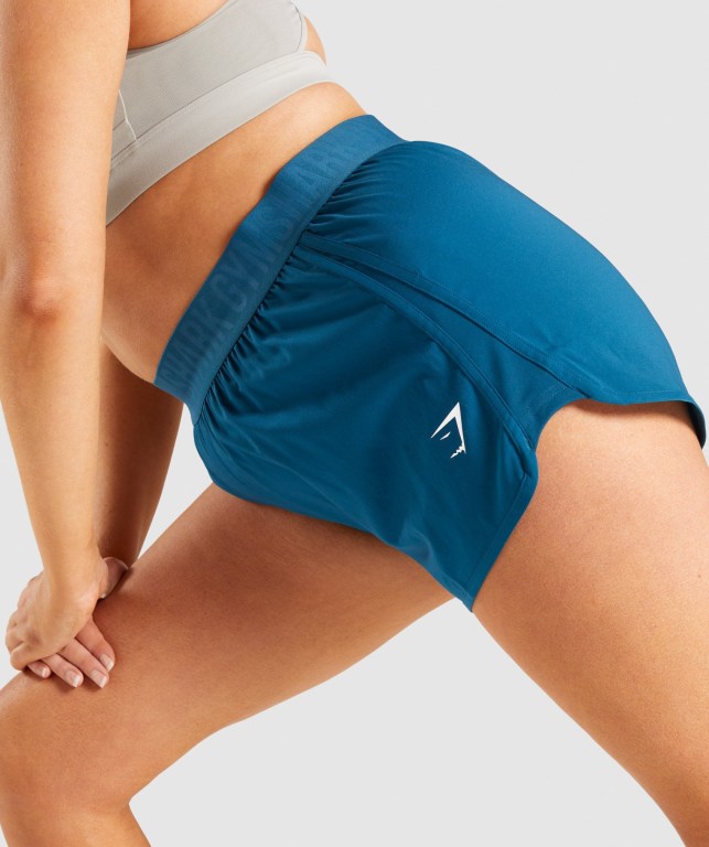 Gymshark Training Loose Fit Women's Shorts Turquoise | UAE-42IKGD