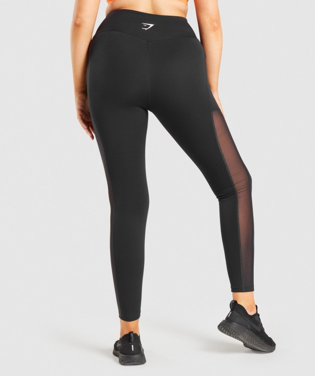 Gymshark Training Mesh Pocket High Waisted Women's Leggings Black | UAE-17GMEV