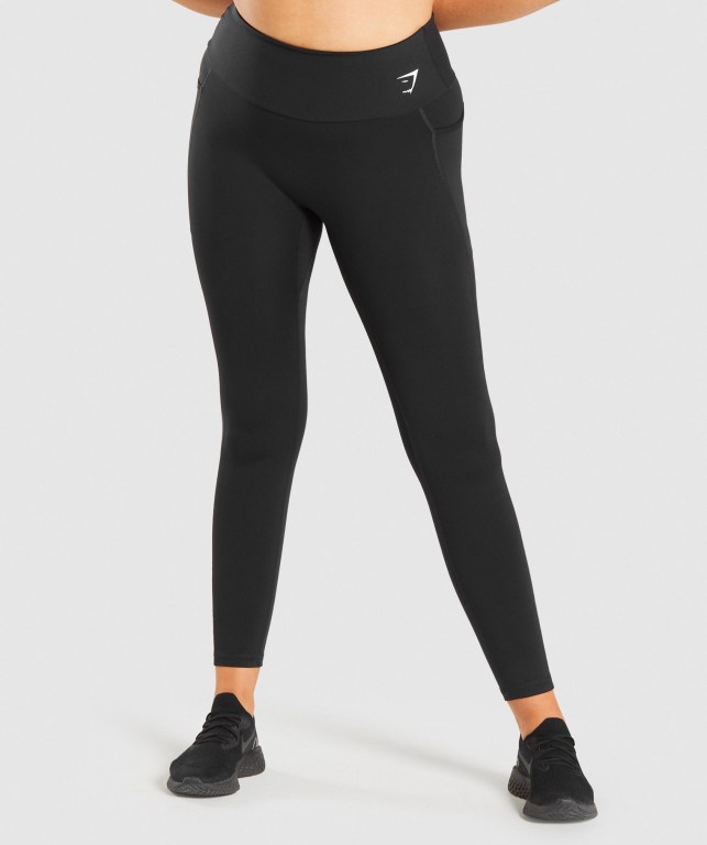 Gymshark Training Mesh Pocket High Waisted Women's Leggings Black | UAE-17GMEV