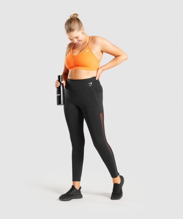 Gymshark Training Mesh Pocket High Waisted Women's Leggings Black | UAE-17GMEV