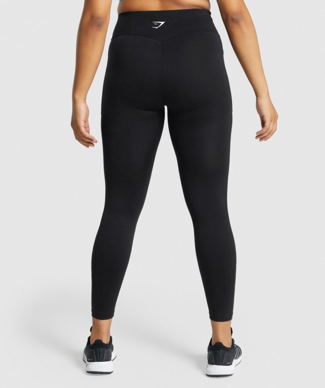 Gymshark Training Mesh Pocket High Waisted Women's Leggings Black | UAE-29ZHNM