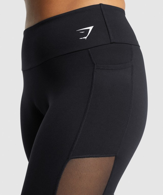 Gymshark Training Mesh Pocket High Waisted Women's Leggings Black | UAE-29ZHNM