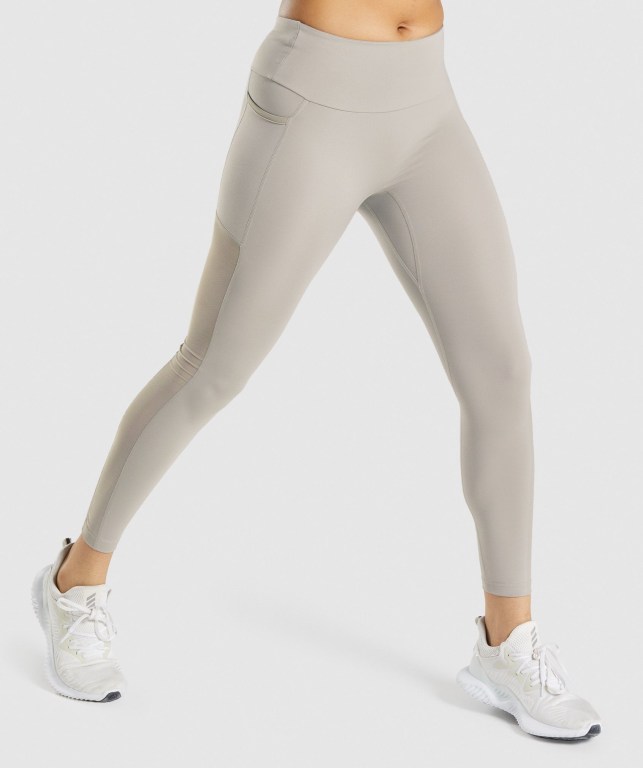 Gymshark Training Mesh Pocket High Waisted Women's Leggings Grey | UAE-80CBYL