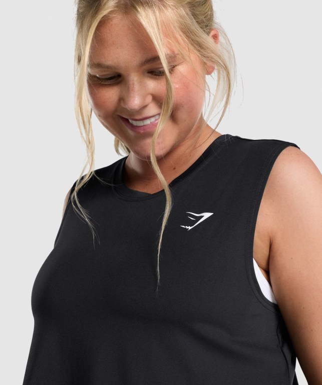 Gymshark Training Midi Women's Tank Tops Black | UAE-19UESI