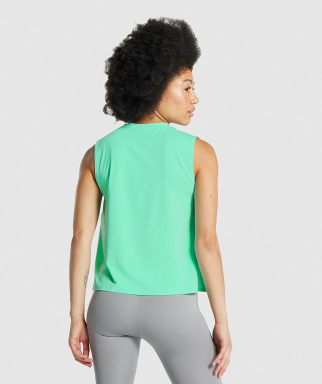 Gymshark Training Midi Women's Tank Tops Turquoise | UAE-42LYRF