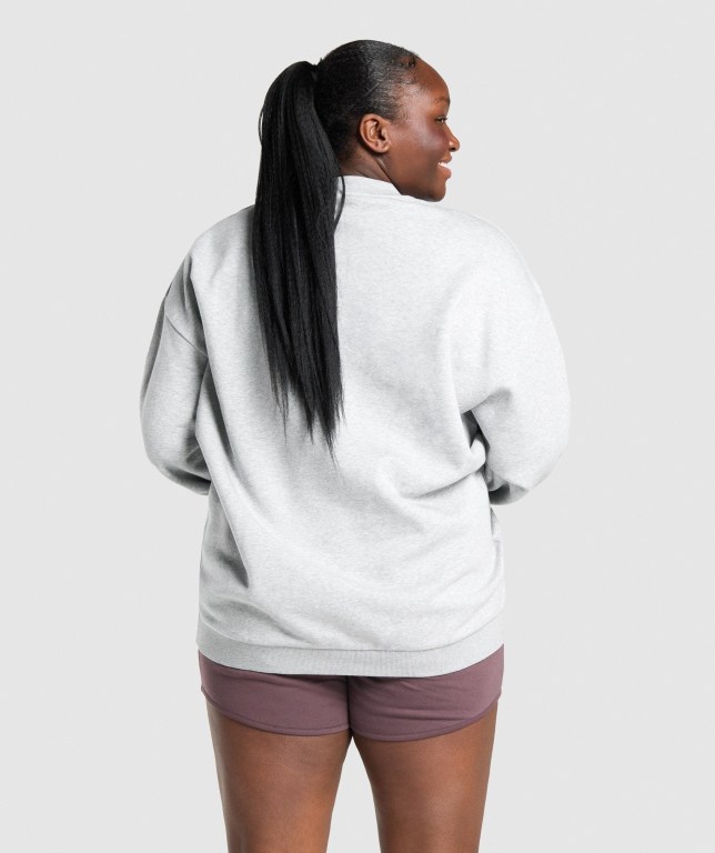 Gymshark Training Oversized Sweatshirt Women's Hoodies Light Grey | UAE-02LGRX