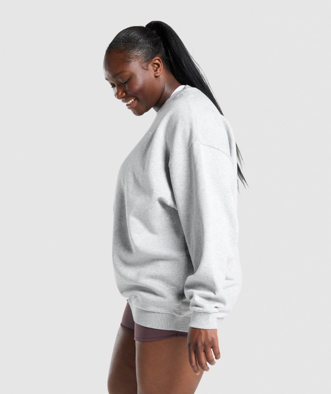 Gymshark Training Oversized Sweatshirt Women's Hoodies Light Grey | UAE-02LGRX