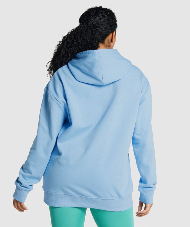 Gymshark Training Oversized Women's Hoodies Light Blue | UAE-45ZSVM