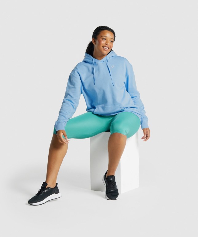 Gymshark Training Oversized Women's Hoodies Light Blue | UAE-45ZSVM