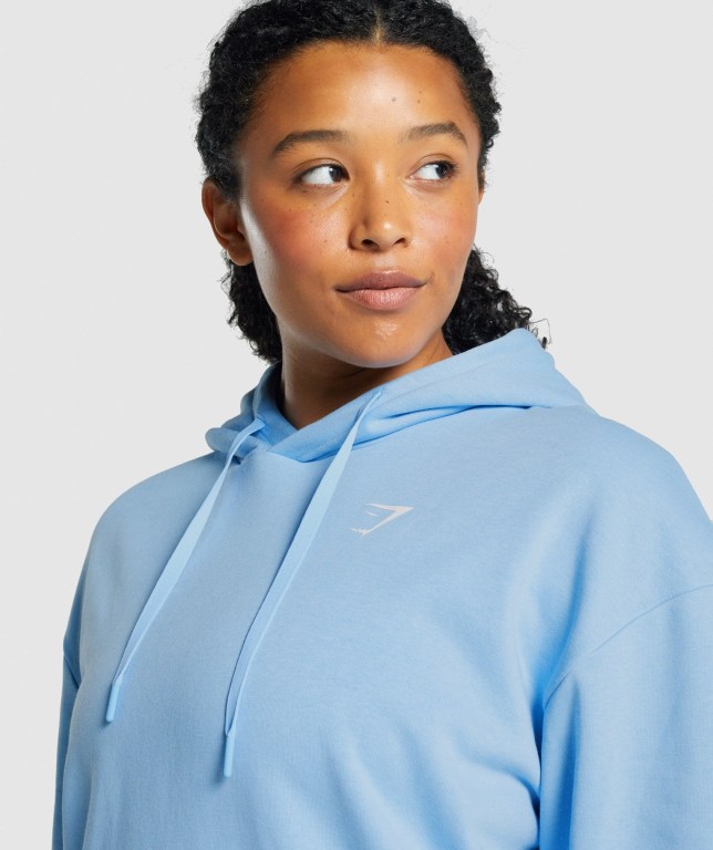 Gymshark Training Oversized Women's Hoodies Light Blue | UAE-45ZSVM