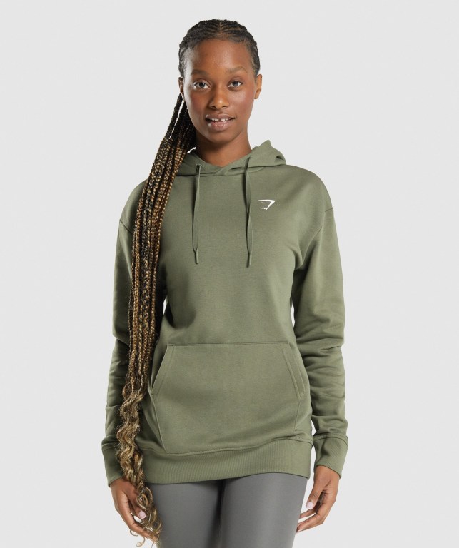 Gymshark Training Oversized Women\'s Hoodies Green | UAE-51PALR