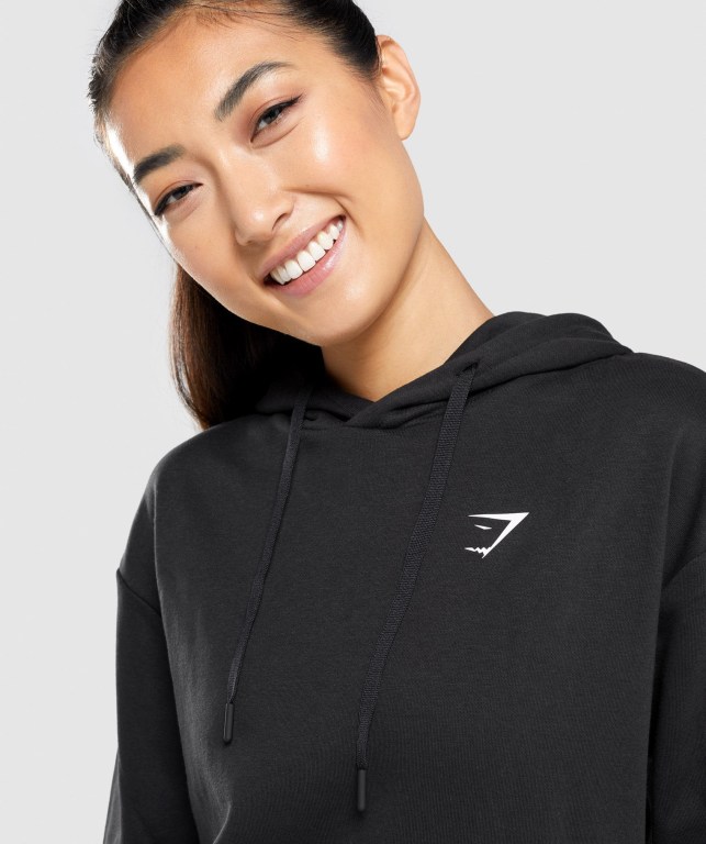 Gymshark Training Oversized Women's Hoodies Black | UAE-81RJUC