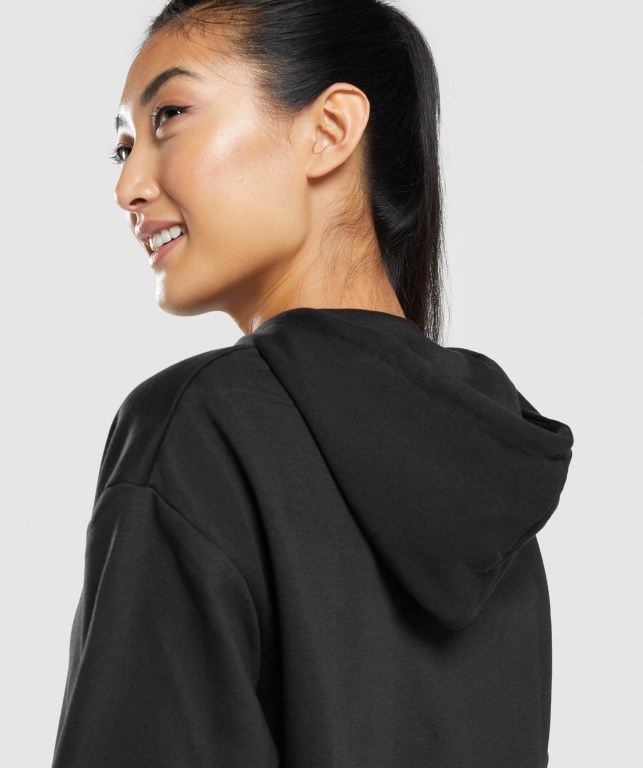 Gymshark Training Oversized Women's Hoodies Black | UAE-81RJUC