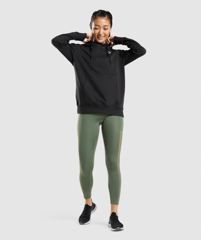 Gymshark Training Oversized Women's Hoodies Black | UAE-81RJUC