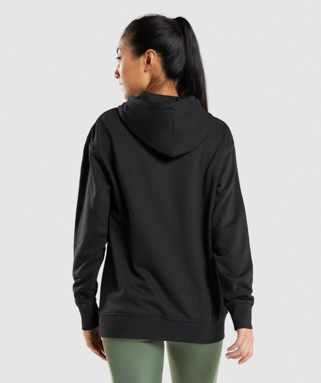 Gymshark Training Oversized Women's Hoodies Black | UAE-81RJUC