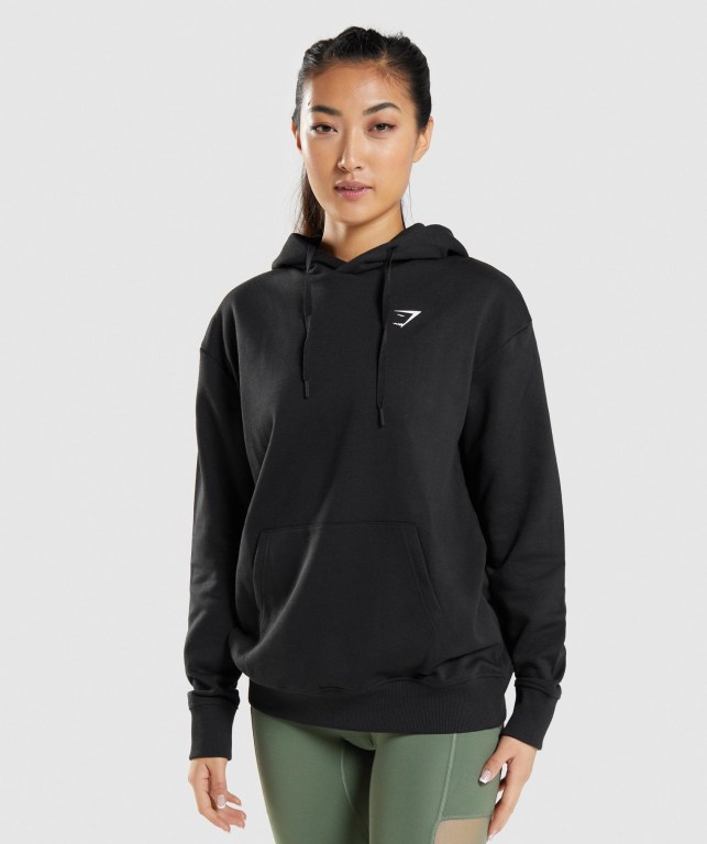 Gymshark Training Oversized Women's Hoodies Black | UAE-81RJUC