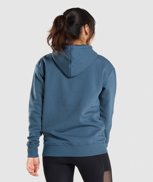 Gymshark Training Oversized Women's Hoodies Turquoise | UAE-82HPDY