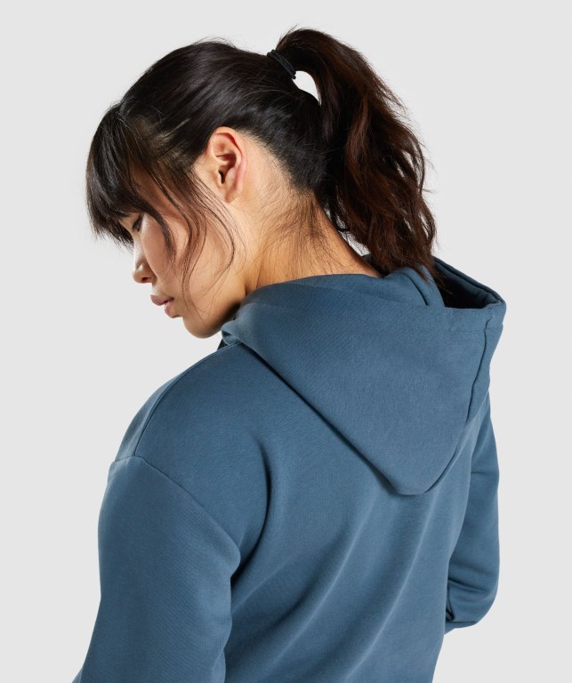 Gymshark Training Oversized Women's Hoodies Turquoise | UAE-82HPDY