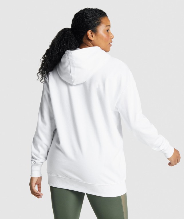 Gymshark Training Oversized Women's Hoodies White | UAE-90INYG