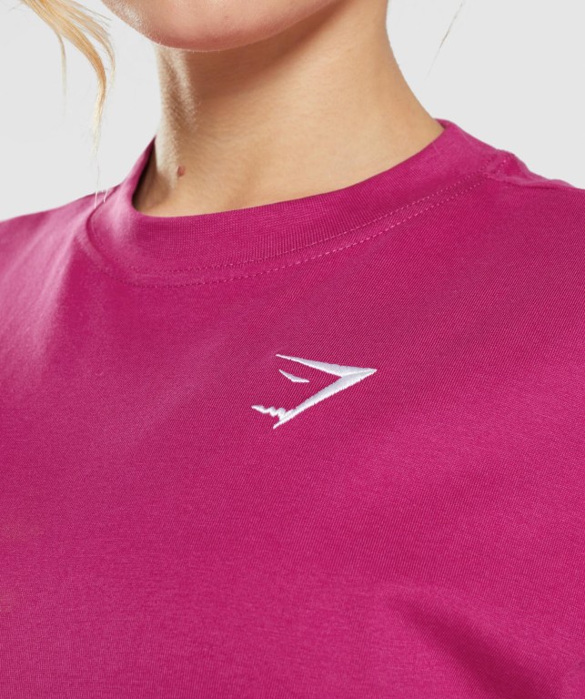 Gymshark Training Oversized Women's T Shirts Pink | UAE-09FXNU