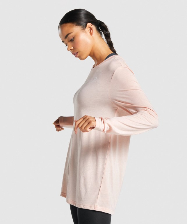 Gymshark Training Oversized Women's T Shirts Light Pink | UAE-26ZYUX