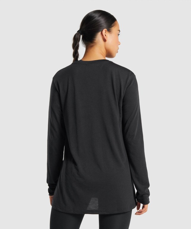 Gymshark Training Oversized Women's T Shirts Black | UAE-35FLWC