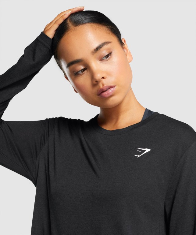 Gymshark Training Oversized Women's T Shirts Black | UAE-35FLWC