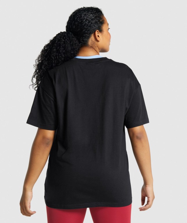 Gymshark Training Oversized Women's T Shirts Black | UAE-43CUTS