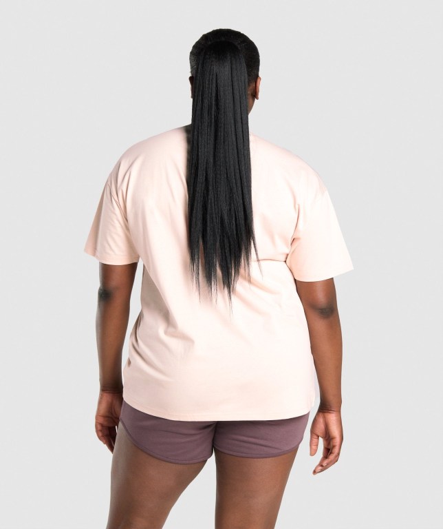 Gymshark Training Oversized Women's T Shirts Light Brown | UAE-43SPIU