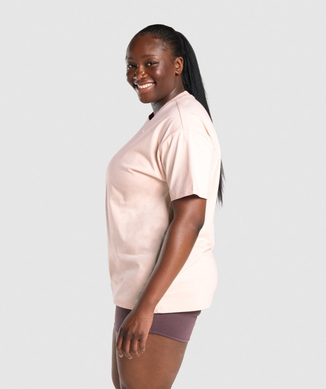 Gymshark Training Oversized Women's T Shirts Light Brown | UAE-43SPIU