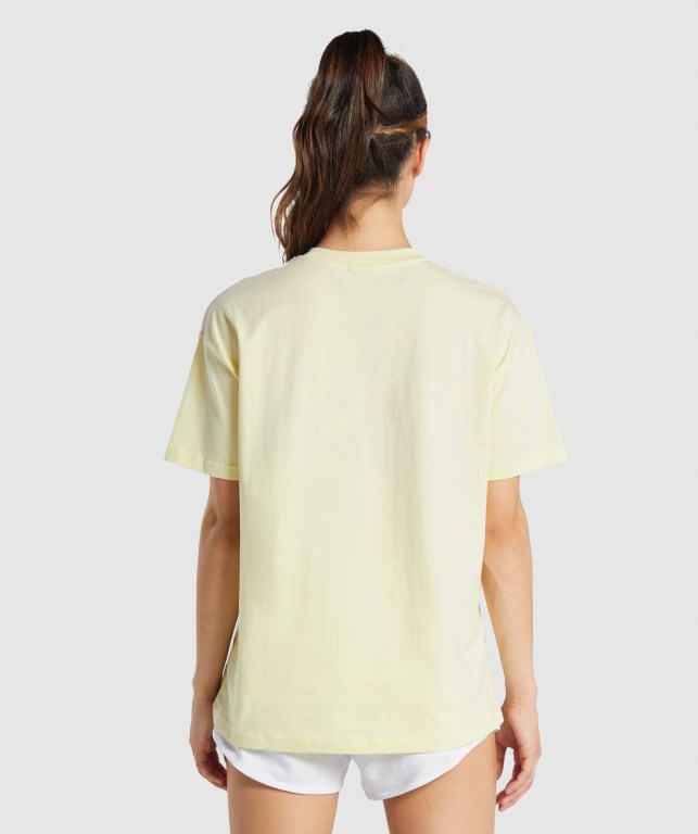 Gymshark Training Oversized Women's T Shirts Light Yellow | UAE-49HLIK