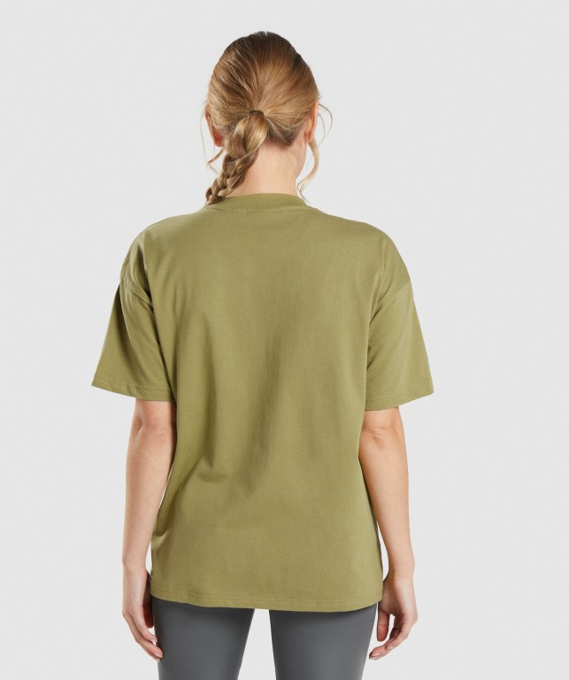 Gymshark Training Oversized Women's T Shirts Green | UAE-56PWCZ