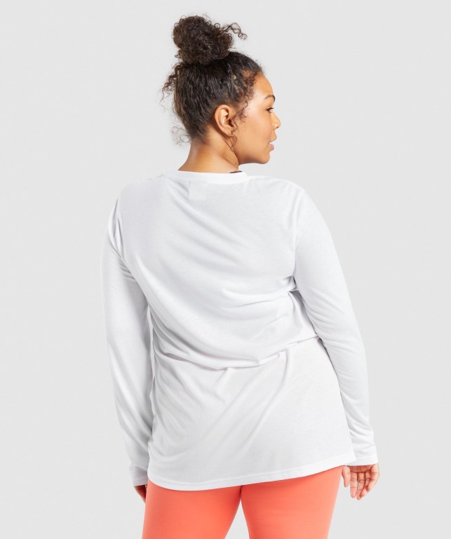 Gymshark Training Oversized Women's T Shirts White | UAE-84UHGI