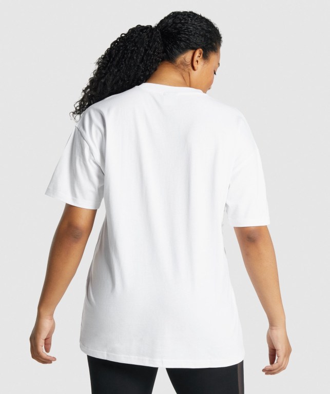 Gymshark Training Oversized Women's T Shirts White | UAE-92KRHU