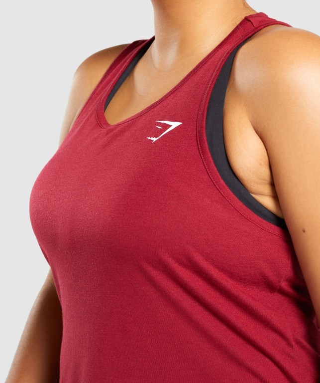 Gymshark Training Oversized Women's Tank Tops Burgundy | UAE-34WLSN