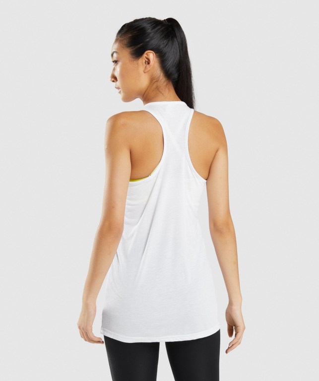 Gymshark Training Oversized Women's Tank Tops White | UAE-50YITZ