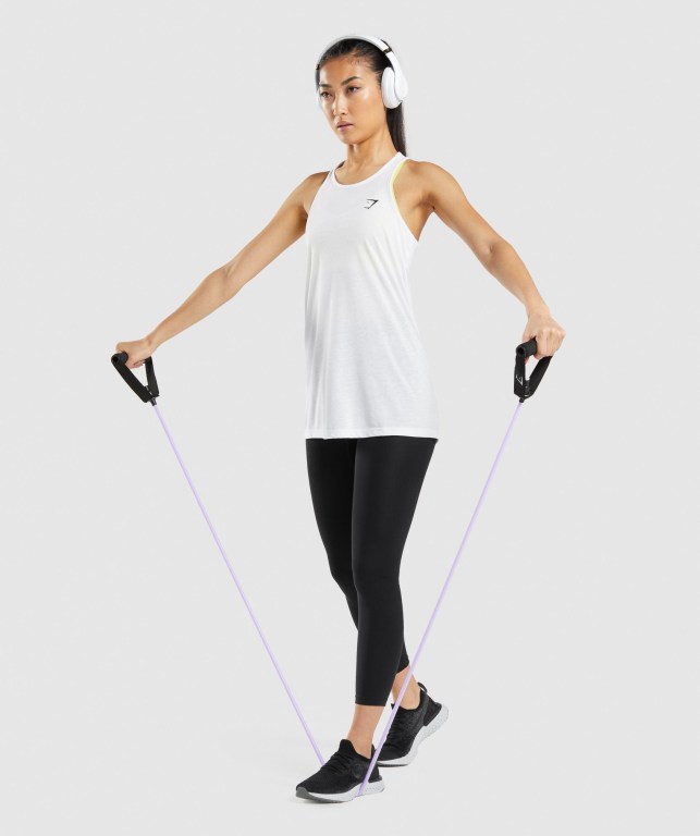 Gymshark Training Oversized Women's Tank Tops White | UAE-50YITZ