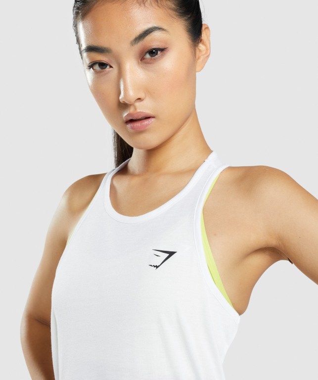 Gymshark Training Oversized Women's Tank Tops White | UAE-50YITZ