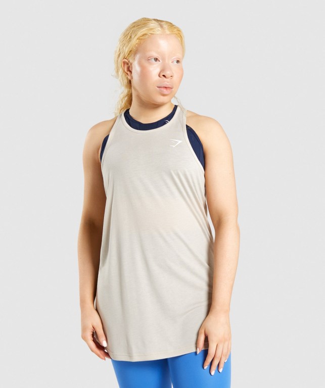 Gymshark Training Oversized Women\'s Tank Tops Grey | UAE-75ITNB