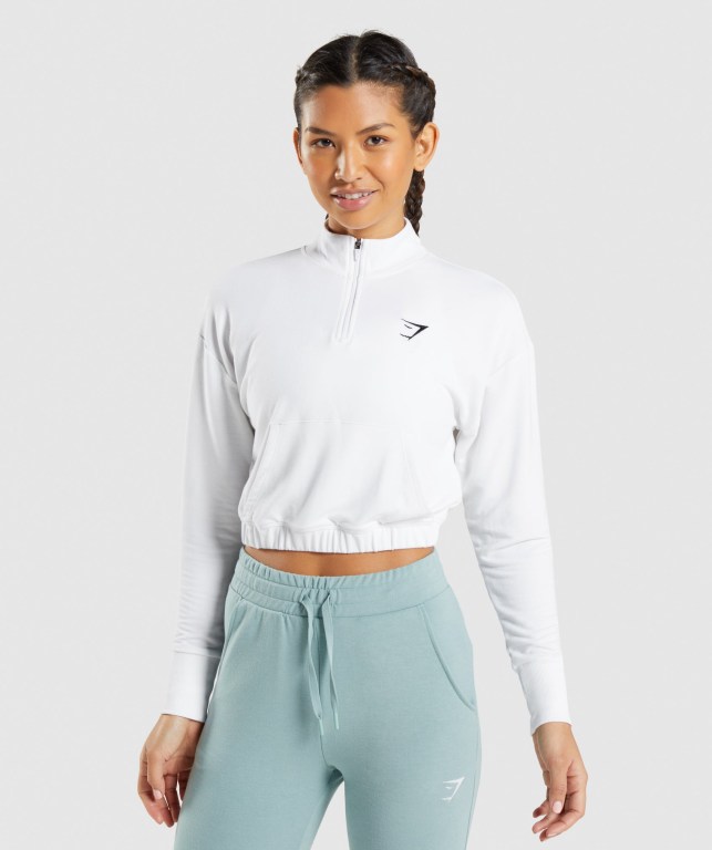 Gymshark Training Pippa Women\'s Hoodies White | UAE-83RLGW