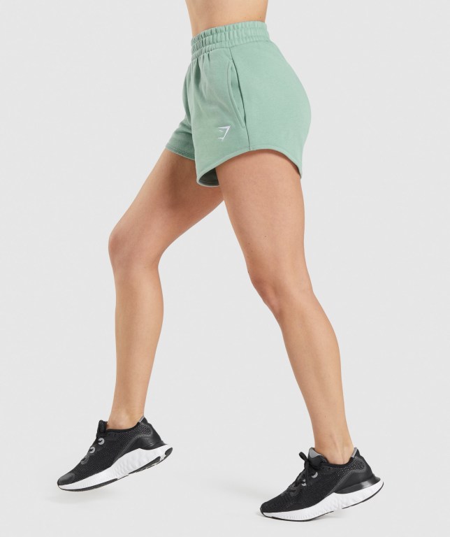 Gymshark Training Sweat Women's Shorts Blue | UAE-27JZDE